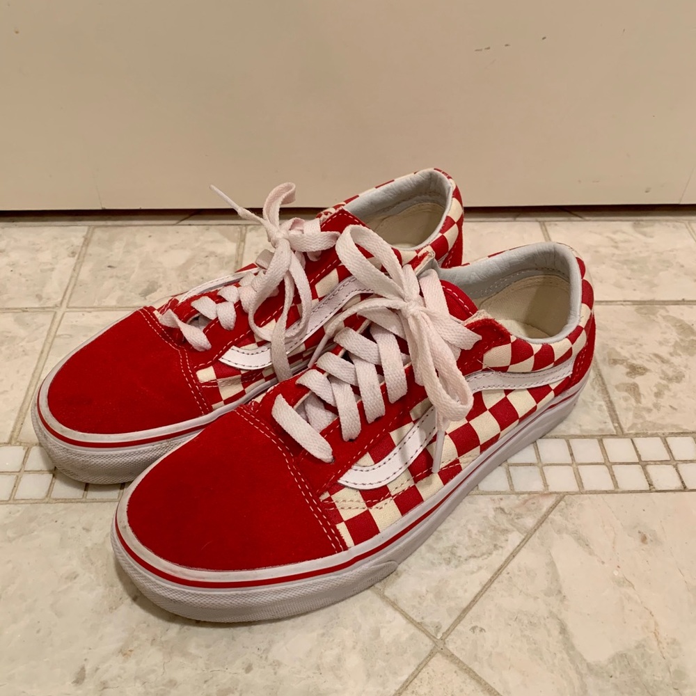 Red checkered vans